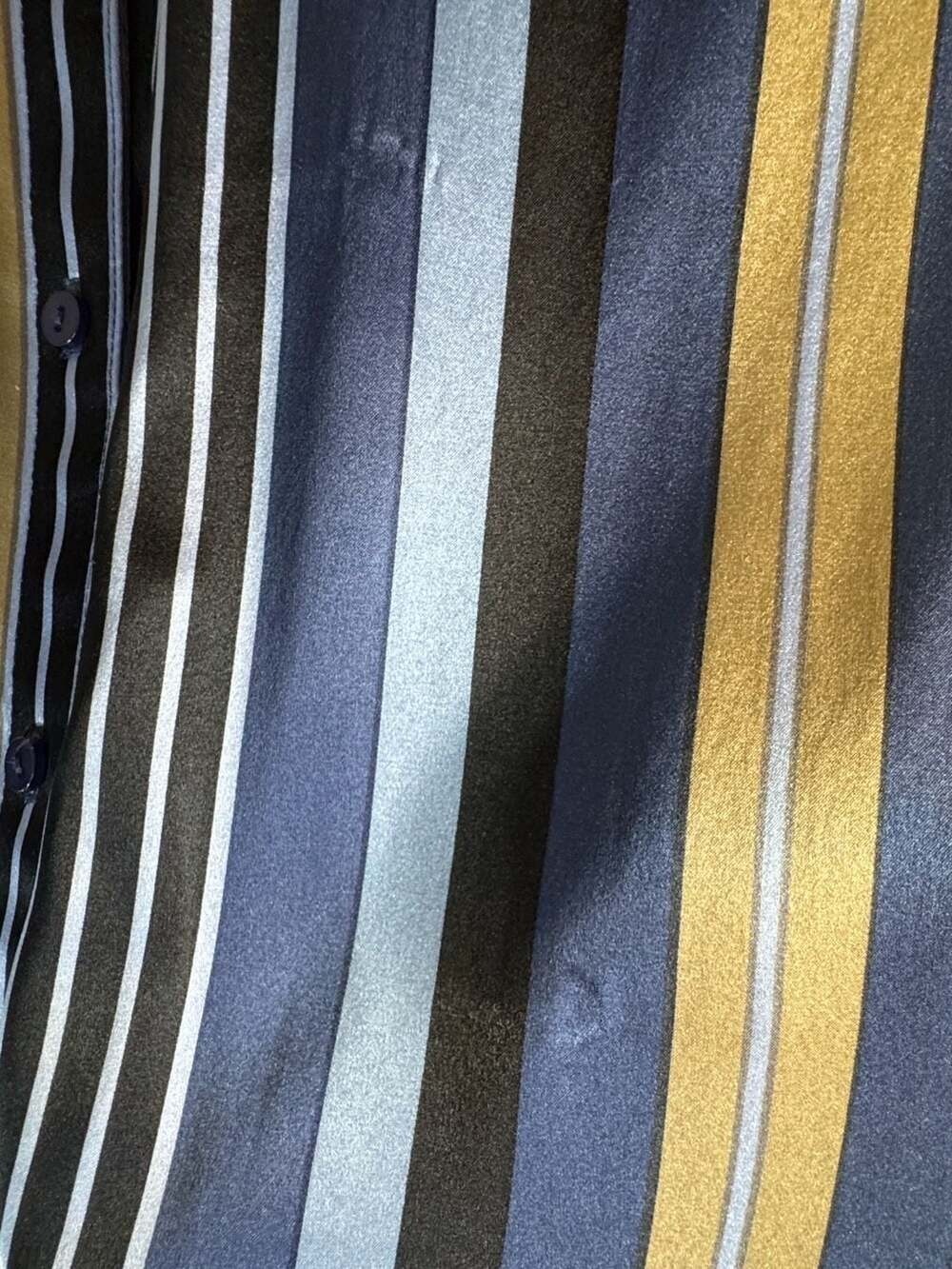 Patrick Christopher 100% Silk Striped Button Down Shirt Size 12 - Picture 5 of 12